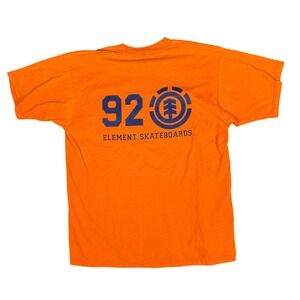 Vintage 90s Y2K Element Skateboards M T Shirt Orange 92 Logo Graphic Tee